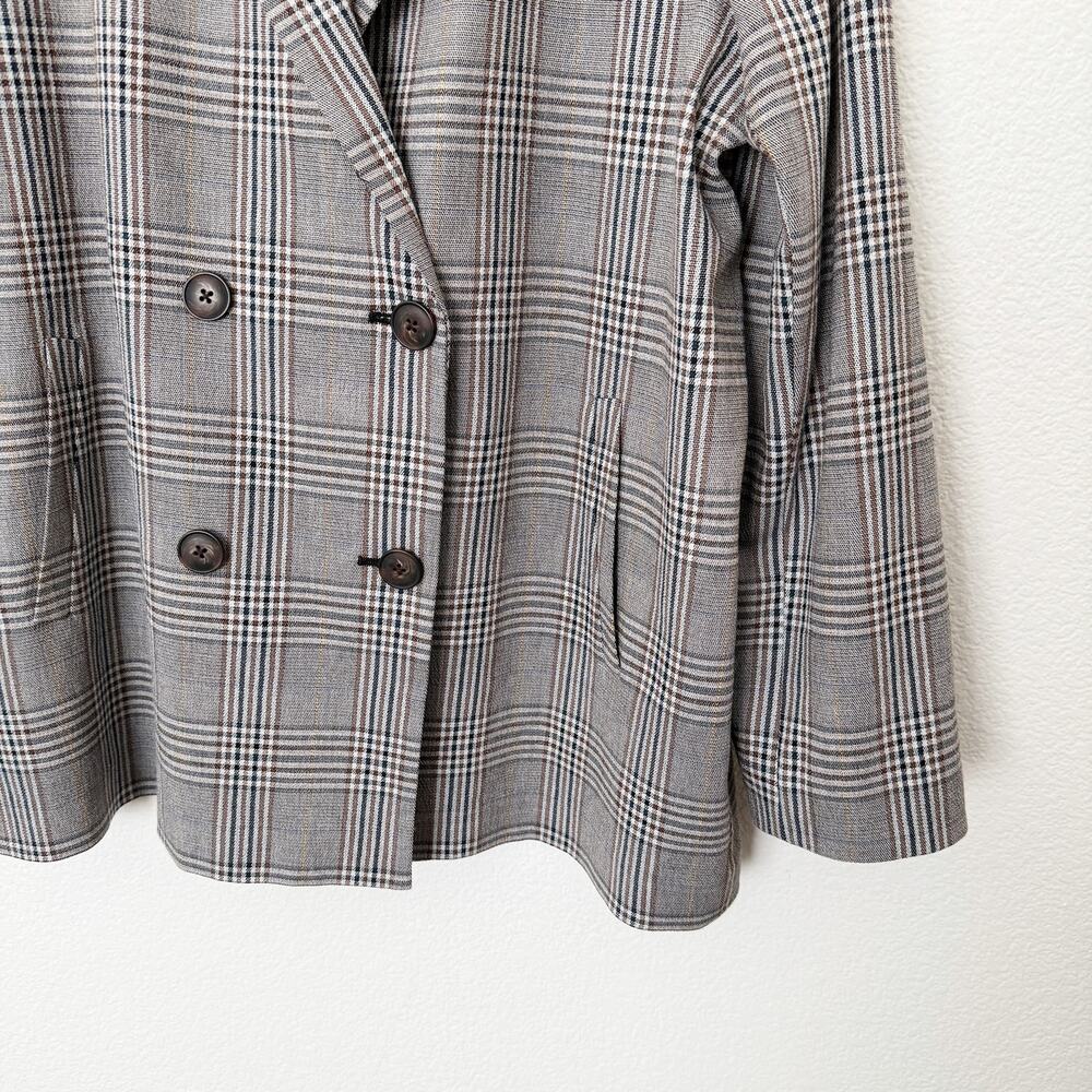 [Madewell] Caldwell Oversized Menswear Plaid Double Breasted Blazer Jacket Sz XL - Picture 6 of 13